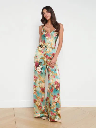 L Agence Gavin Silk Wide-leg Pant In Multi Rococo