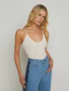 L'agence Gelina Ruched Bodysuit Vintage White In White