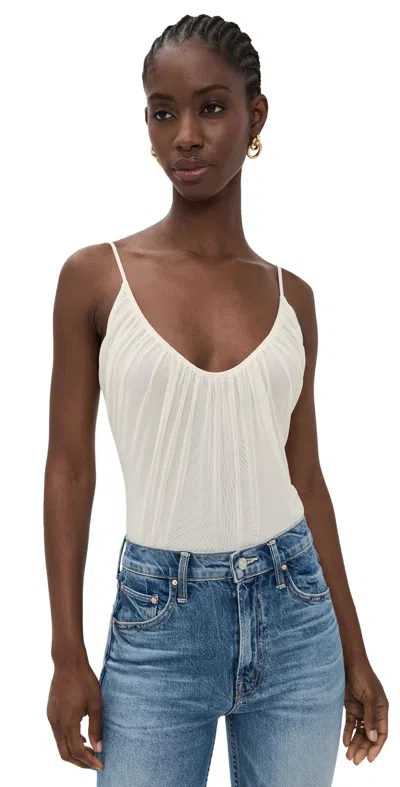 L Agence Gelina Ruched Bodysuit Vintage White
