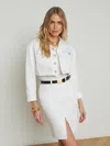 L Agence Genevie Cropped Denim Jacket In Blanc