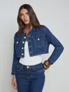 L Agence Genevie Cropped Denim Jacket In Conway