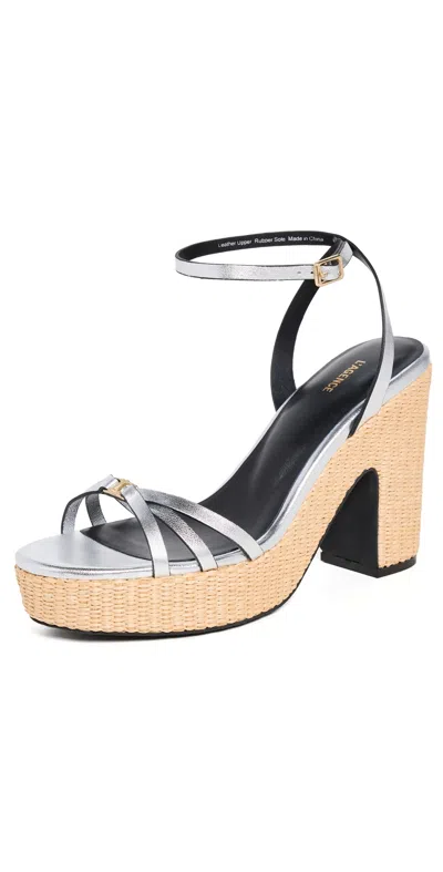 L Agence Genevra Platform Sandals Silver