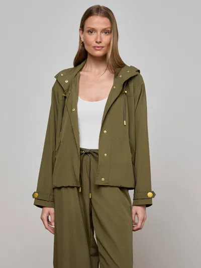 L Agence Geovana Hooded Windbreaker In Green