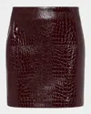 L'agence Gerard Croc Mini Skirt Dark Port Croc In Dark Port Croc