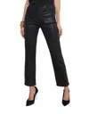 L Agence Ginny High Rise Straight Jeans In Noir Coated In Black