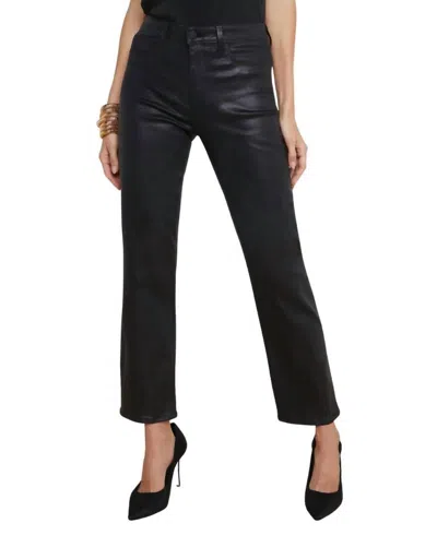 L Agence Ginny Wax Pant In Noir Coated In Multi