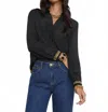 L'agence Gio Barocco Swirl Silk Blouse In Black