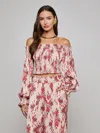 L Agence Graciela Off-the-shoulder Smocked Top
