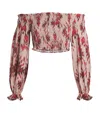 L Agence Graciela Off-the-shoulder Smocked Top In Pink