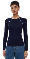 L'agence Gretchen Button Pullover Midnight/nickel In Midnight/nickel