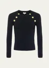 L Agence Gretchen Crewneck Pullover In Blackgold