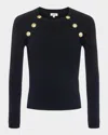 L Agence Gretchen Crewneck Pullover In Blackgold