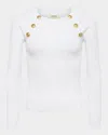 L Agence Gretchen Crewneck Pullover In White/gold