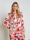 L Agence Gwyneth Floral Boyfriend Blazer In Cotton Candy Multi Hydrangea
