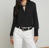 L Agence Hailie Silk Dragon Blouse In Black