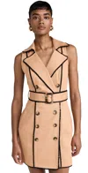 L Agence Hale Trench Mini Dress Soft Camel In Soft Camel