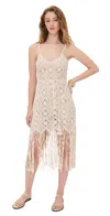 L Agence Haleigh Diamond Over The Shoulder Midi Dress Natural