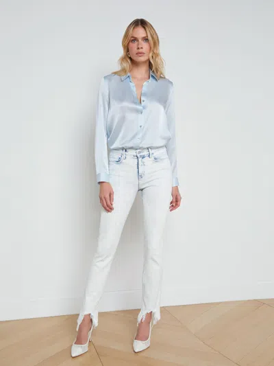 L Agence Harmon Frayed-hem Jean In Electra