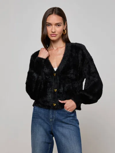 L Agence Harriet Cardigan In Black