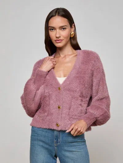 L Agence Harriet Cardigan In Purple