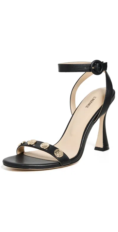 L Agence Harriett Heels Black In Black Leather