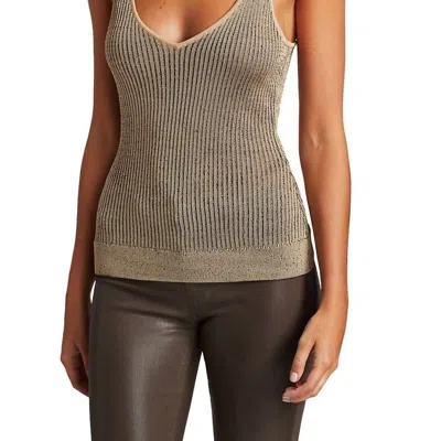 L Agence Hayek Ribbed Cami Tank In Gray