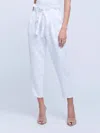L Agence L'agence Heather Linen Paperbag Pant In White