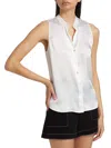 L Agence Emmy Sleeveless Silk Blouse In White