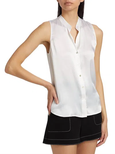 L'agence Emmy Sleeveless Silk Blouse In Ivory