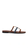 L Agence Hennie Sandal In Cognac Suede