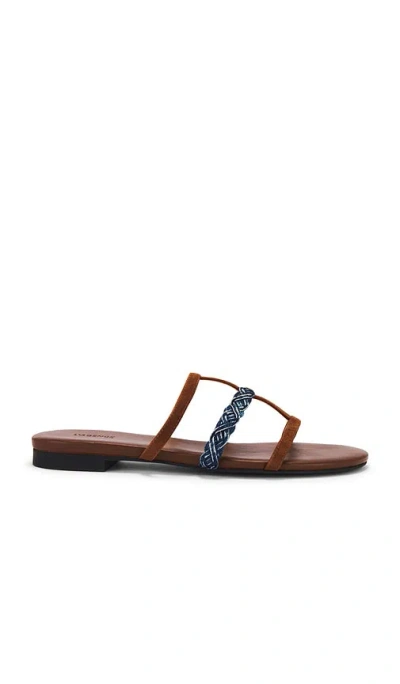 L Agence Hennie Sandal In Cognac Suede