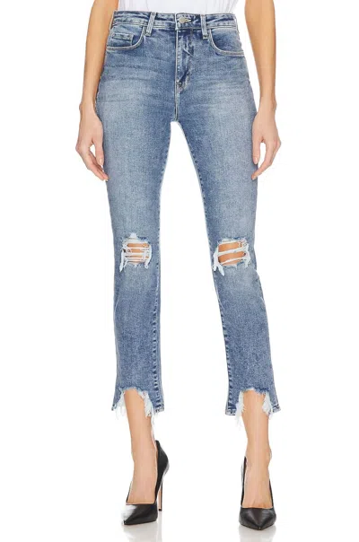 L Agence High Line High Rise Skinny Jean In Sodalite Destruct In Multi