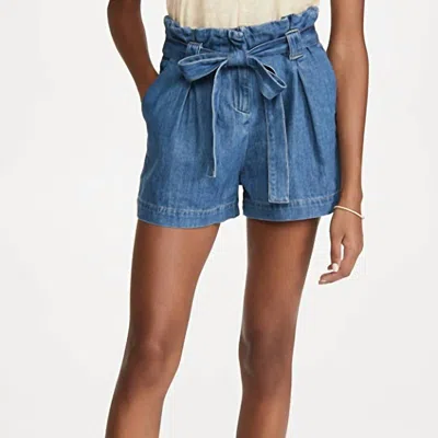 L Agence Hillary Paperbag Shorts In Blue