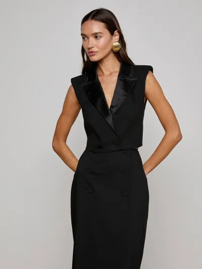 L Agence Hollis Vest In Black