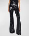 L Agence L'agence Clayton High Rise Wide Leg Jeans In Noir Coated In Black