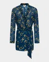 L'agence Horseshoe Arabell Crinkle Chiffon Romper In Blue