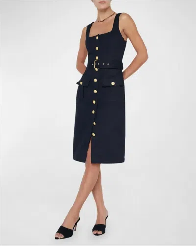 L Agence Idy Button Down Dress In Black