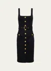 L'agence Idy Button Down Dress In Black In Blackgold