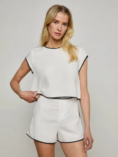 L Agence Ilana Linen-blend Top
