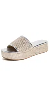L Agence Inaya Sandals Silver In Silver Rafia