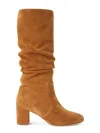 L AGENCE INES SUEDE BOOTS IN CARAMEL