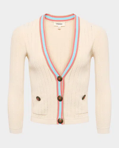 L Agence Irvin Pointelle Cardigan