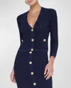L Agence Irvin Pointelle Knit Cardigan In Midnight