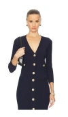 L'agence Melania Pointelle Knit Skirt In Navy