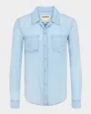 L Agence Isla Stripe Denim Shirt In Blue