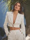 L'agence Izzie Striped Cropped Blazer