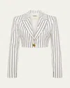 L'agence Izzie Striped Cropped Blazer