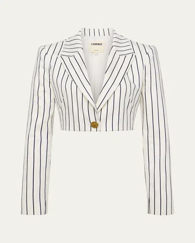 L'agence Izzie Striped Cropped Blazer