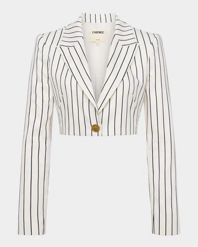 L'agence Izzie Striped Cropped Blazer