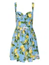L Agence Floral Lemon Jai Drop-waist Mini Dress In Multi